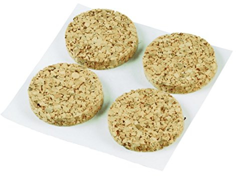 Felt Gard Pack of 24 Round Cork Pads, 13mm Self-Adhesive Non-Slip Bumpers | Surface & Floor Protectors for Furniture, Ornaments, Plant Pots & Crafts