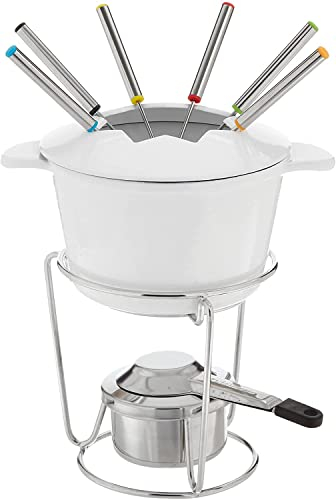 Cuisinart FP-115WS Service à Fondue en Fonte Blanc 13 pièces