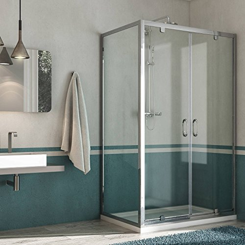 Cabine Douche 80x100 AP. 100 CM H185 trasparente modèle Sintesi Duo 2 Portillons