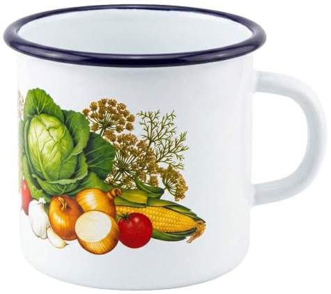 Emaille Tasse Becher 1 Liter ca 12cm Durchmesser/Retro Nostalgie Geschirr