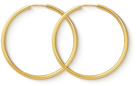 EDELIND Creolen Gold 333 585 Echtgold 40 mm - goldene Ohrringe Damen 2 mm breit - auch 375 750 Gelbgold - mit edler Geschenkbox