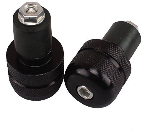 Heart Horse Motorbike Grips End Cap, 2x 7/8 22 mm Motorcycle Handlebar End Caps, CNC Aluminum Motorbike Bar End Plug Anti Vibration Motorcycle Grips Plug Caps for Yamaha ATV Offroad (Black)