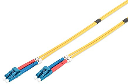 DIGITUS DK-2933-01 – Glasfaserkabel OS2 – 1 m – LC zu LC – Duplex LWL Kabel – 1/10 Gbit/s – SM Singlemode Glasfaser LAN Kabel – Fasertyp: 9/125 µ – Gelb (Yellow)