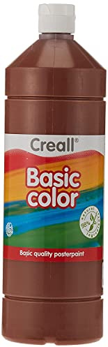 Creall Basic Color Plakatfarbe Dunkel Braun, 1000 ml, auswaschbare Posterfarbe, wasserbasierte Temperafarbe, matt trocknend, für Bastel- und Malprojekte