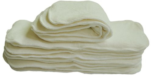 Alva Baby 4 Schichten Bambus Viskose Liner wiederverwendbare Einsätze für Stoffwindeln (12 Stück) 12MB -DE