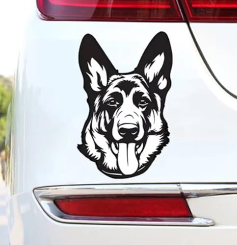 EROSPA® Aufkleber/Sticker KFZ Auto Motorrad - Deutscher Schäferhund Dog - Car-Sticker (Schwarz)