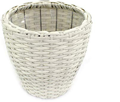 DARO DEKO Rattan Blumentopf rund 1 Stück - M weiß