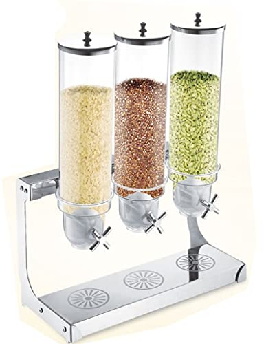SYXL Edelstahl-Getreide-Spender, Haferflockenspender Multifunktionale Bonbonspender Rotation AusgangsausgabeFür Kitchen Haushalt (Größe : Triple)