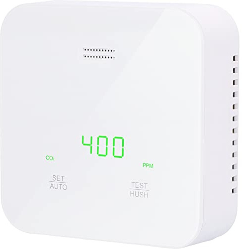UNITEC Compteur de CO2, détection de dioxyde de Carbone, détection de température et d'humidité, avec indicateur de Feux de Circulation et Alarme vocale, marquage CE
