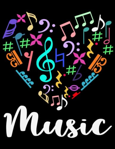 Music Notenheft A4 ohne Hilfslinien 100 Seiten blanko 12 Notensysteme pro Seite: Notenbuch leer