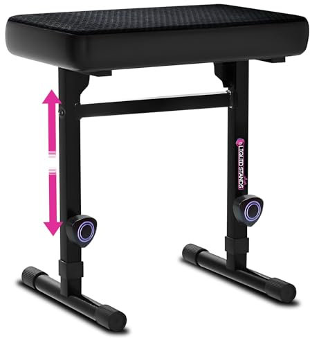 Liquid Stands Klavierbank Verstellbarer Hocker - Musik Keyboard Bank Sitz für Klavier Keyboard Ständer mit schwarz gepolstertem Kissen für Musiker Klavierhocker Stuhl (Netzstoff)