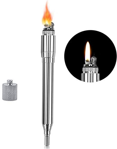 ERYUE Blow Fire Tube Aus Edelstahl-Tragbare Edelstahl Blow Fire Tube Einziehbare Fire Blower Pipe Feueranzünder Fire Starter Outdoor Survival Zünder für die Jagd Angeln Picknick Picknick BBQ Tool