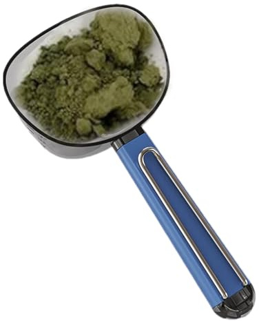 Cuillère doseuse à riz - Cuillère doseuse de cuisine - Avec clip inoxydable - Polyvalente - Pelle à glace avec long manche - Pour aliments pour animaux, céréales, bonbons
