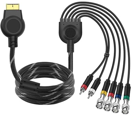 MEIRIYFA PS2 PS3 Component AV cavo audio video HDTV cavo con 4 connettori BNC RGB RGBS per console PS2/PS3, monitor CRT – 1,8 m