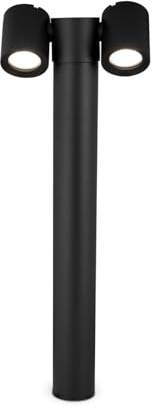 Licht-Erlebnisse Wegeleuchte außen Aluminium H: 55 cm GU10 IP54 verstellbare Schirme Schwarz 2-flammig Modern Außenleuchte Stehlampe Outdoor Lampe