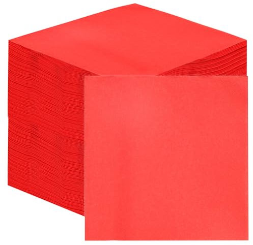 Talking Tables 100 x Großpackung weiche rote Papierservietten, Einweg-Partyservietten für Geburtstage, Hochzeiten, Junggesellinnenabschiede, Weihnachten, recycelbar, hergestellt in der EU 2-lagig 33cm