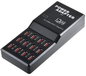 Caricatore USB C, Stazione di ricarica USB multiporta 12 porte Presa di corrente Adattatore HUB dock for caricatore da muro veloce for telefono, Veloce, Efficiente e Versatile