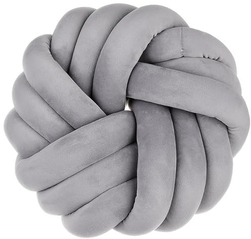 RVUEM 002,35 * 35cm, Knotenkissen, Knoten Ball Kissen, Weiches Knotenkissen, FüR Heimdekoration, Knotenkissen, PlüSchiges Knoten Sofakissen, Runde Kissen, FüR Bett, Couch, Wohnzimmer, Schlafzimmer