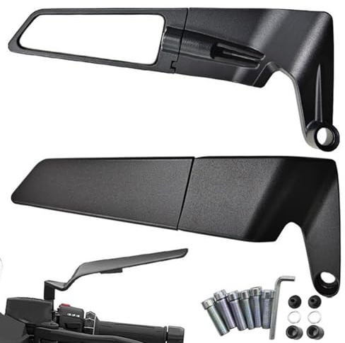 Espejo retrovisor para motocicleta, retrovisor, ajustable, rotación de 360°, lente antivértigo, resistencia reducida al viento, espejo retrovisor compatible con Yamaha MT-07 MT-09 MT-10