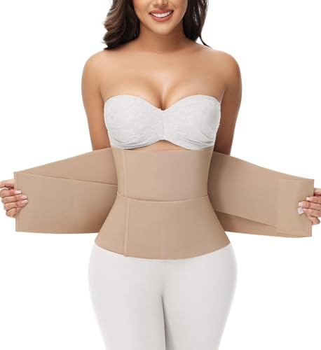 SHAPSHE Waist Trainer Belt for Women Workout Cincher Tummy Control Trimmer Corset Shapewear Segmented Postpartum Band Tan