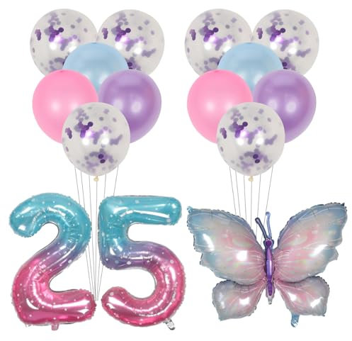 VILLCASE Dekoratives Schmetterlingsballon-set 2er-pack Aluminiumfolienballons Für Geburtstagsfeiern
