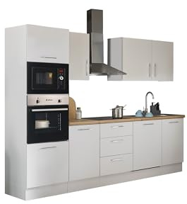 TURIN ZBM Küchenzeile ohne Küchengeräte Küche in Weiß Artisan Eiche Optik | 280 x 211 x 60 cm (/H/T), Küche ohne Elektrogeräte, Einbauküche ohne Geräte, geräumig, mit viel Stauraum, modernes Design