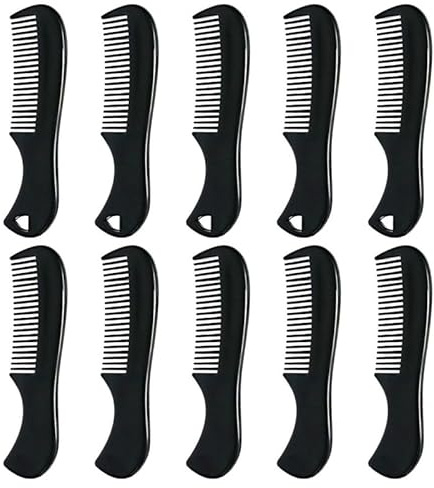 CALLARON 10 Stück Mini Bartkamm, Schnurrbart Kamm Mini für Männer, Bußgeld Lockig Bartbürste, Schwarz Portabel Mann Tasche Feiner Zahnkamm, Bartpflege Styling Set für Reise, Arbeit, Tägliche Nutzung