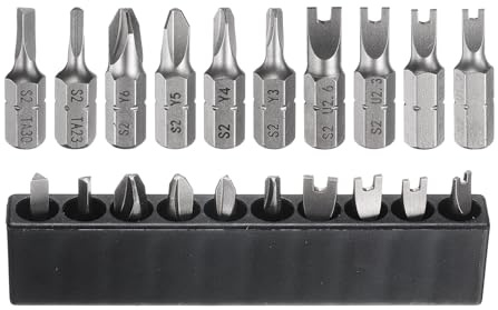QUARKZMAN 10 pièces jeu d'embouts tournevis U/Y/triangle U1.7-U 2.6 TA23-TA30 Y3-Y6 acier S2 queue hexagonale 1/4 magnétiques pour perceuse avec porte-embouts