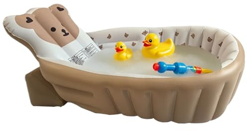 Baignoire Pour Bébé - Gonflable - Avec Pompe À Air Intégrée, Siège De Bain Réglable Et Pliable Pour Garçons FillesEnfant Et Tout-Petits