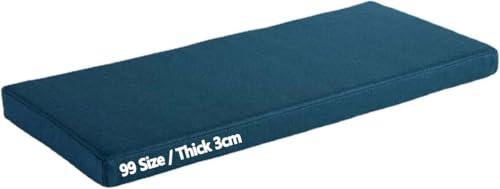 Deep Blue Outdoor Bench Cushion 180x130x12 cmBeige Patio Mat for Garden Swing Caravan & Indoor UseComfortable Upholstered Chair Pad 40x100 cm Size