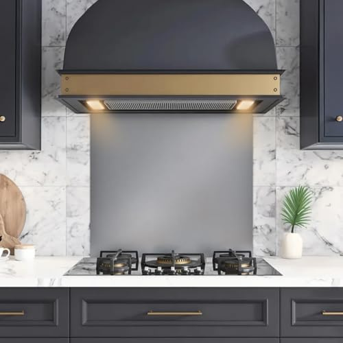 eR Home 600x800MM Stainless Steel Splashback for Kitchen With Brushed Finish, 1mm Thick Kitchen Splashback for Cooker with Adhesive/Glue included | Easy to Install & Clean