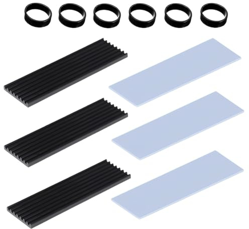 3 Satz M.2 Wärmeleitpad, M2 SSD Kühlkörper,Kühler-Set Heatsink,Aluminium Cooler mit Silikon Wärmeleitpad,Halbleitergeräte Kühler,Heatsink 2280 PCIE NVME CPU-Kühlung für 2280 M.2 SSD M2 Kühlkörper