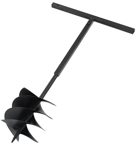 Tarière électrique à main avec poignée 250 mm – Acier noir pour jardinage, perçage et plantation – Robuste et durable