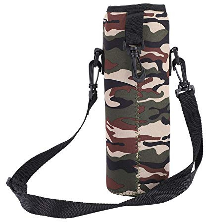 Xiuganpo Funda para Botella de Agua de 1L con Correa, Funda Térmica de Neopreno para Acampar y Senderismo, Bolsa para Botella de Agua Antiescaldaduras