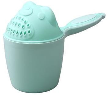 mophrati Comfortable Handle Baby Shower Shampoo Cup Easy To Hold And Pour Durable And Practical Hair Washing Cups Multifunctional, light green