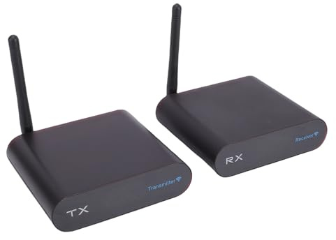 Sxhlseller Receptor Transmisor AV, Transmisor y Receptor AV Inalámbrico con Pantalla Digital, Adaptador de Audio Inalámbrico con Antiinterferencias, Compatible con Transferencia AV en (Enchufe de la