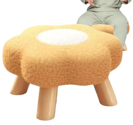 Cartoon Shaped Pouffe - Small Round Footstool Footstool Polyester Stool for Living Room Bedroom & Kids Room Decorative Foot Stool Mushroom Style