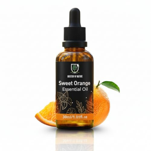 Mystery Of Nature Sweet Orange Essential Oil 30ml, 100% Pure Orange Essential Oils for Diffusers for Home, Air Freshener Diffuser Oil with Glass Dropper, Aromatherapy & DIY Home