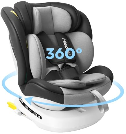 Miophy i-Size Giratoria 360º Silla de Coche, Grupo 0+123, 0-12 años, 40-150 cm, Silla Coche con isofix y Top Tether, Arnés de 5 puntos, Norma ECE R129/04