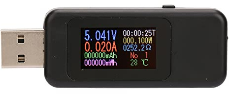 Tester USB Rilevatore caricabatterie Voltmetro digitale Amperometro Misuratore di tensione Display LCD Carica rapida 3.0 Supporto DC4 30V per Ingegneri elettronici Tecnici Bianco (Nera)