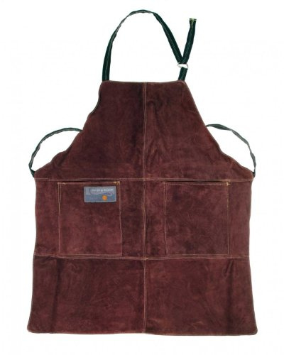 Outset Grill and Kitchen Apron, Brown Leather, 27 x 30