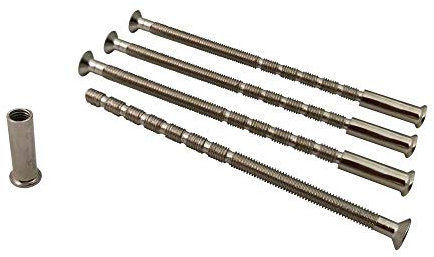 M5 Bolt Connecting and Sleeve Fixing Screws for Patio Door Handle,Door Lock,Escutcheons,Rose,Knob,Cylinder(99mm Nickel Color 4Pcs)