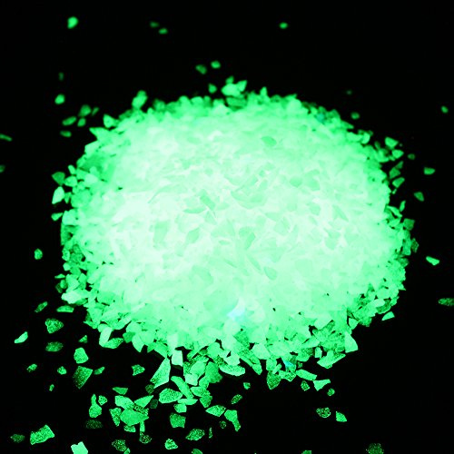 Shiny Stone Glow in The Dark Aquarium Neon Gravel Sand, Decorative Rocks for Fish Tank and Fairy Garden, Home Dec,305g/0.67lbs (Yellow Green, 3-5mm)