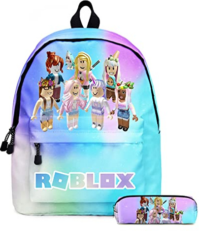 Zaino Roblox per la scuola Glaxy Rainbow Planet Bookbags per bambini e ragazzi alla moda zaino da viaggio per laptop e astuccio