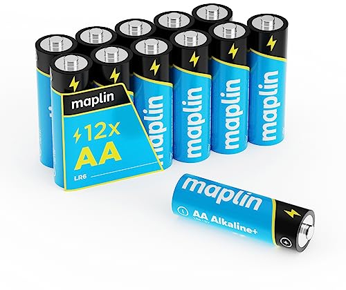 Maplin 12x AA LR6 1.5V Alkaline Batteries 10 Year Shelf Life High Performance