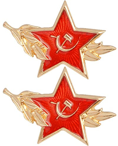 Zghhc Broche en Émail avec Symbole Rétro De L'urss, 2 Pièces, Soviétique CCCP, Étoile Rouge, Faucille, Marteau, Broche en Métal, Badge pour Vêtements, À Dos