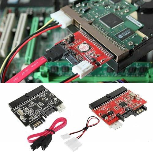 AYMBH 2-in-1 IDE to SATA Converter Adapter - Bi-Directional, Plug & Play, Compatible with 100/133 ATA for HDD, CD/DVD Drives - Includes SATA Cable & Power Connector for Seamless IDE-to-SATA Conversion