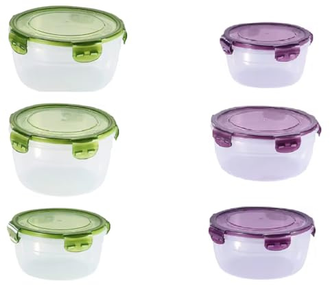 Mr.Gadget's Solutions Airtight Reusable Round Food Storage Containers With Leak-Proof Lids BPA-Free, Microwave & Freezer Safe (Pack of 3)