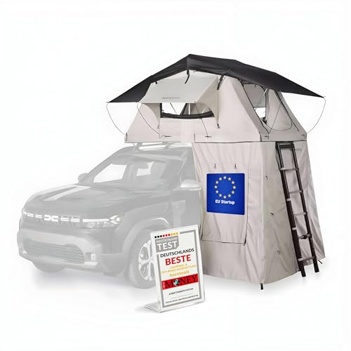 Dachzelt Track | 130 cm | für jedes Auto | 2 Personen | mit Leiter und Matratze | SUV, Jeep, PKW & Truck | günstig, Leistung | horntools