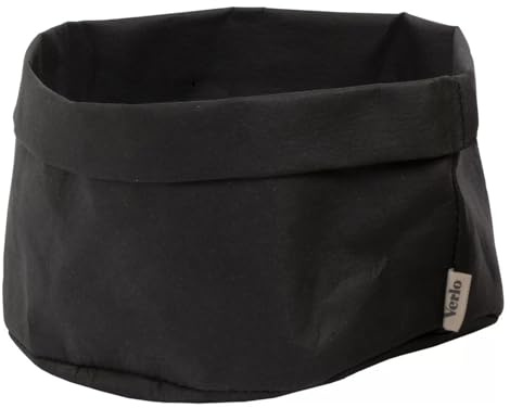 Verlo Brottasche/Obsttasche schwarz Ø 17,5 cm – runde Stofftasche zum Servieren und Aufbewahren